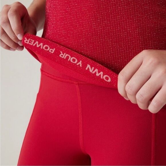 NWT Athleta Girl Red Power Up Shimmer Top! - Picture 5 of 8